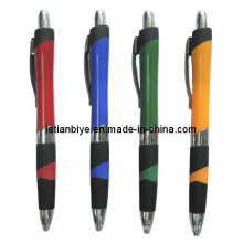 Продвижение пластиковых ручка с резиновым держателем и металлическим зажимом (ЛТ-C033)